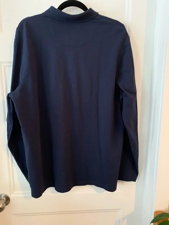 Denver Hayes Men's Long Sleeve Polo Shirt - Navy - Picture 3 of 3